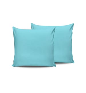 Taie d'oreiller 2 pièces, Turquoise, 100% coton Ranforce