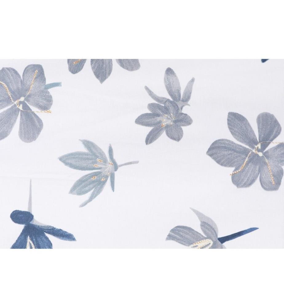 Ensemble housse de couette Ranforce King, blanc, gris, bleu foncé, 100 % COTON RANFORCE