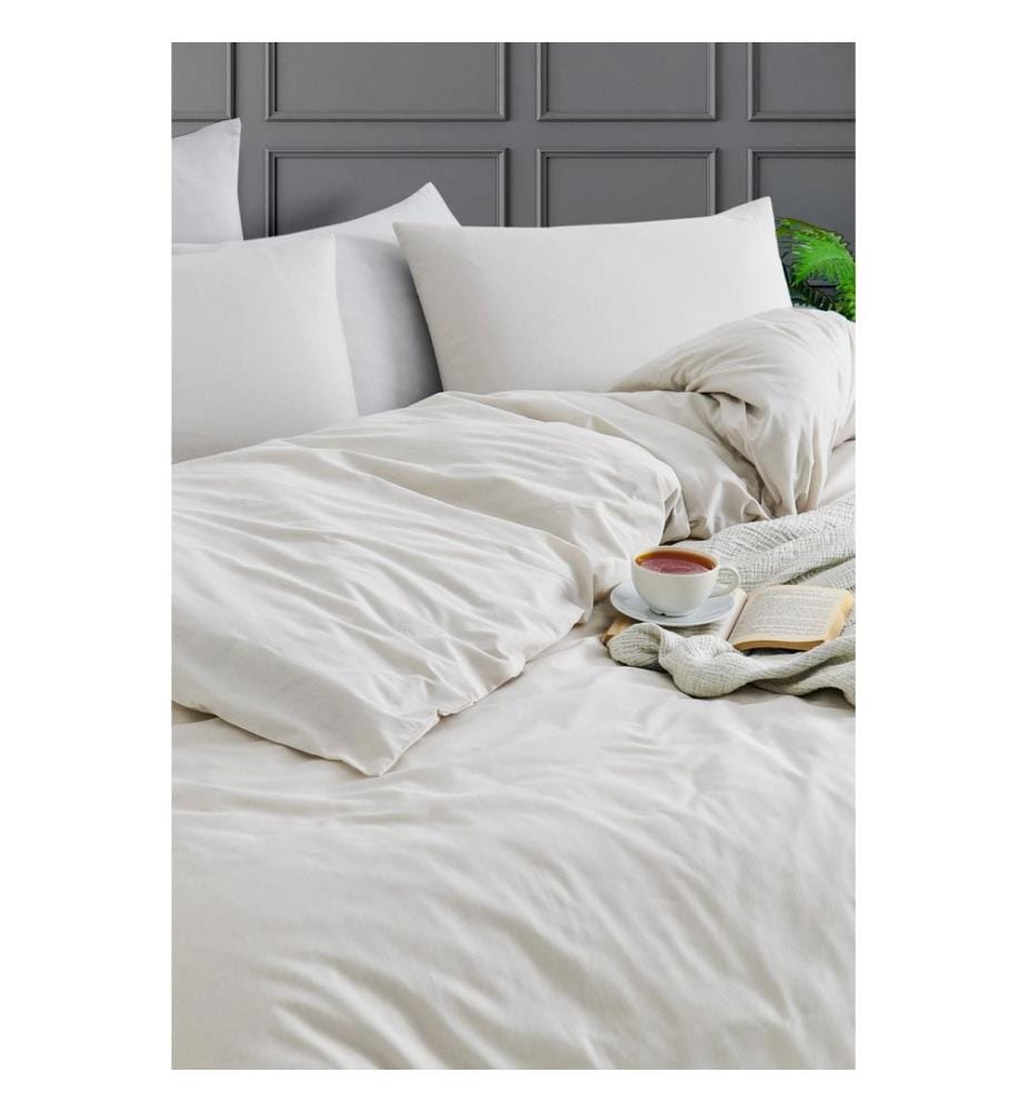 Ensemble housse de couette king size, beige, 70 % COTON / 30 % POLYESTER