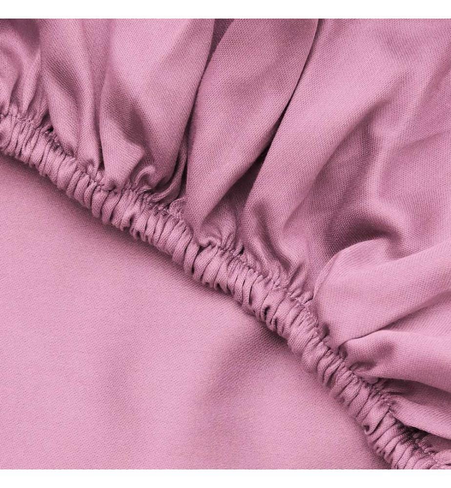 Drap-housse simple Ranforce, rose, 100 % COTON