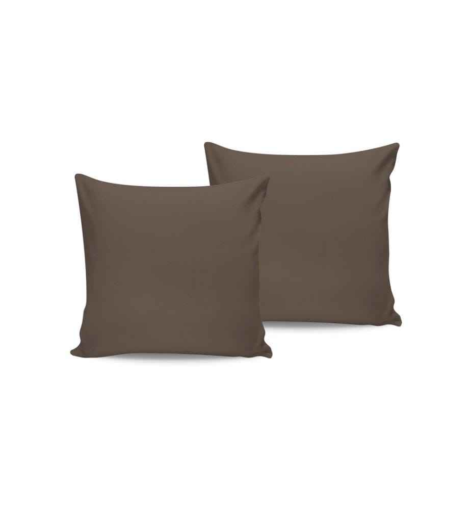 Set di federe, 2 pezzi, Marrone, 100% cotone Ranforce