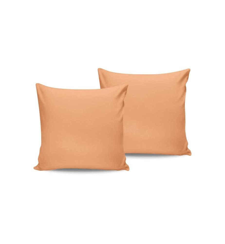 Taie d'oreiller 2 pièces, Orange pâle, 100% coton Ranforce