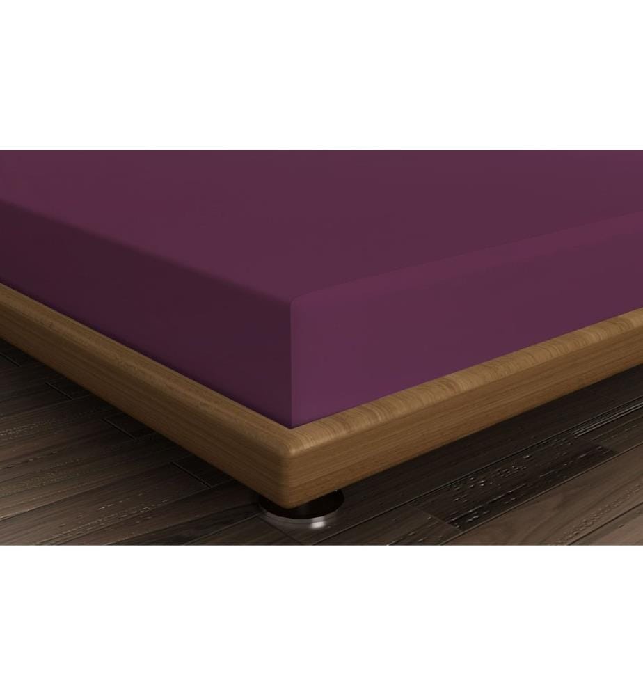 Drap-housse double Ranforce, violet, 100 % COTON