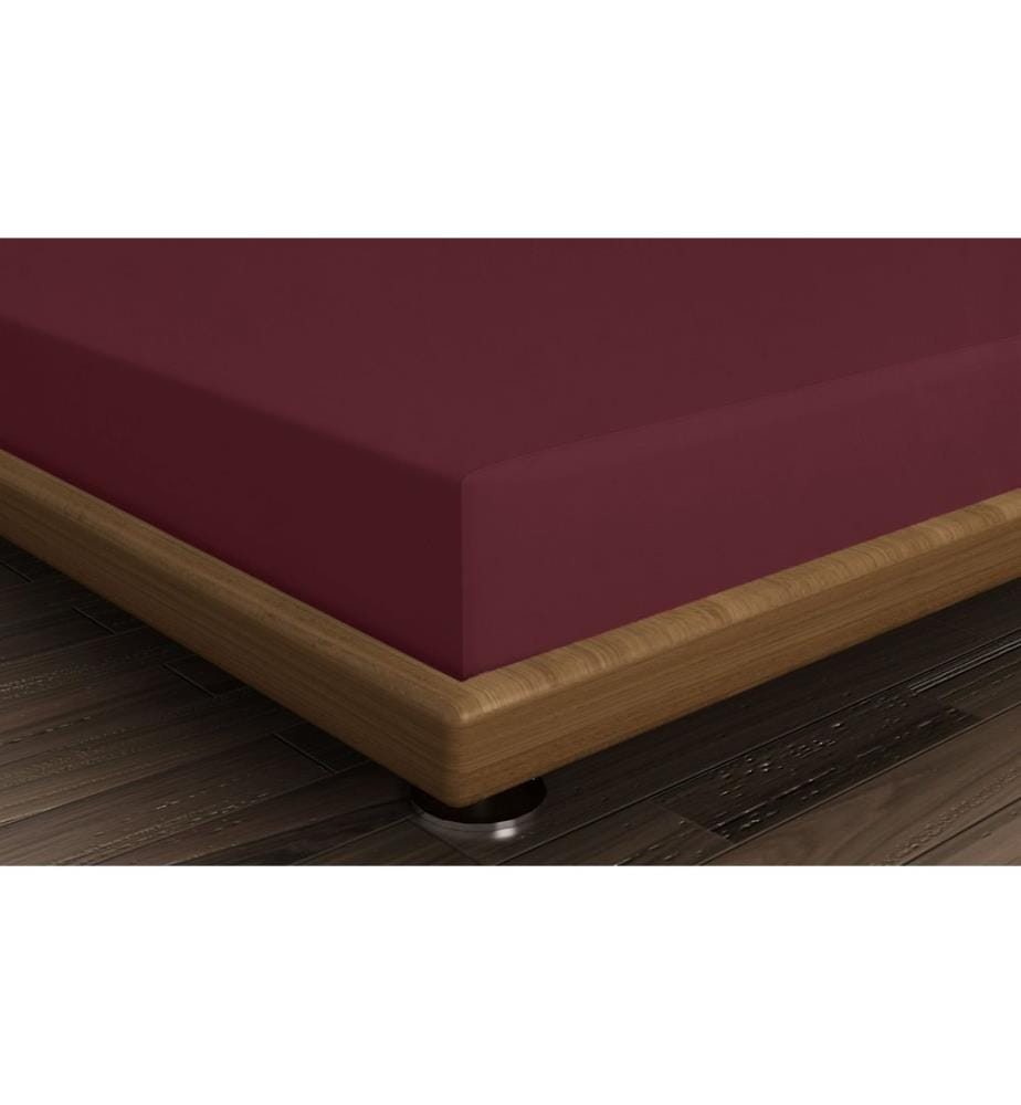 Ranforce Double Fitted Sheet, Maroon, 100% COTTON