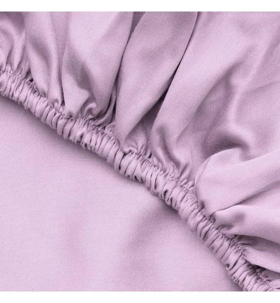 Drap-housse double Ranforce, lilas, 100 % COTON