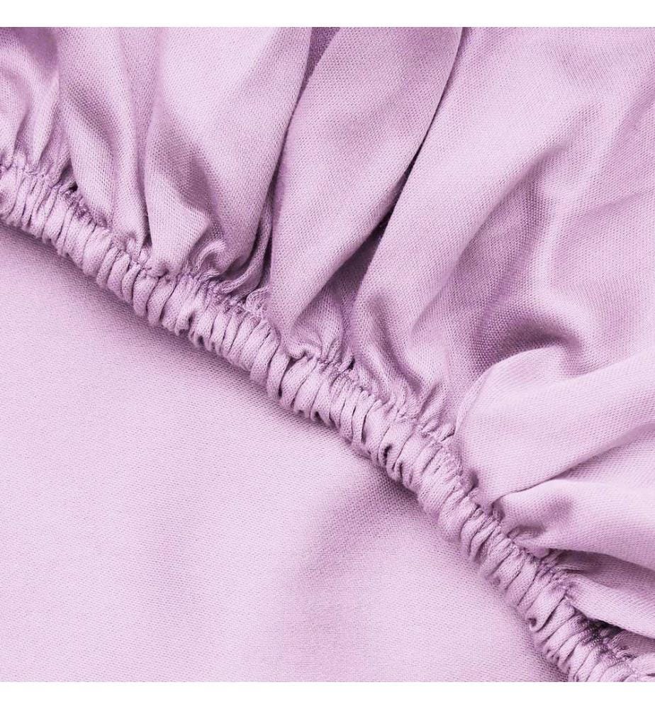 Drap-housse double Ranforce, lilas, 100 % COTON