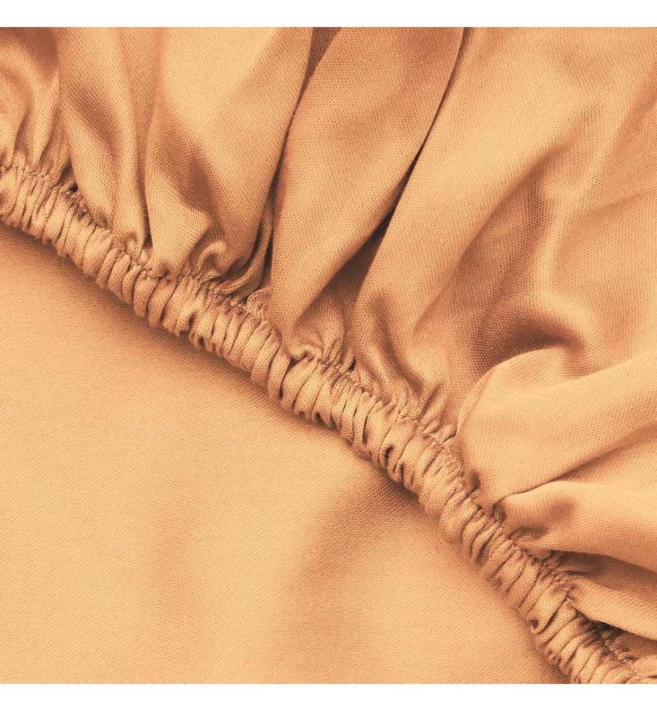 Ranforce Double Fitted Sheet, Pale Orange, 100% COTTON