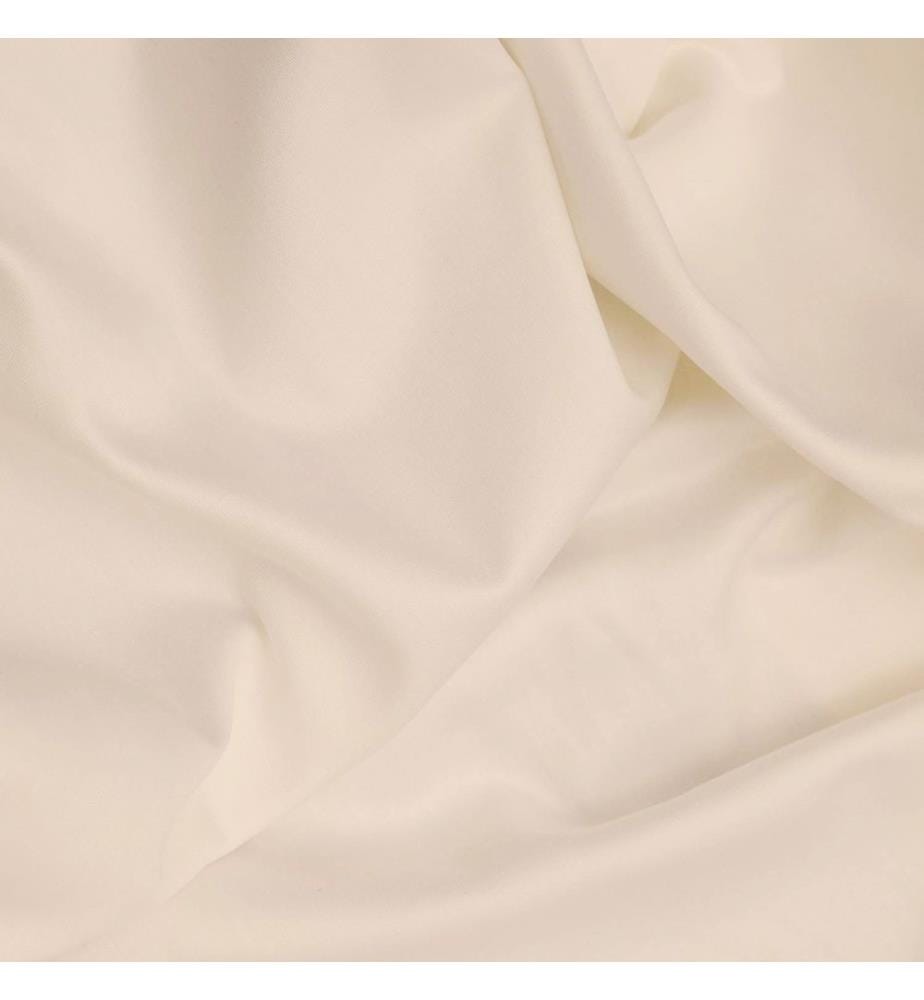 Satin Double Fitted Sheet, Cream, 100% COTTON SATIN