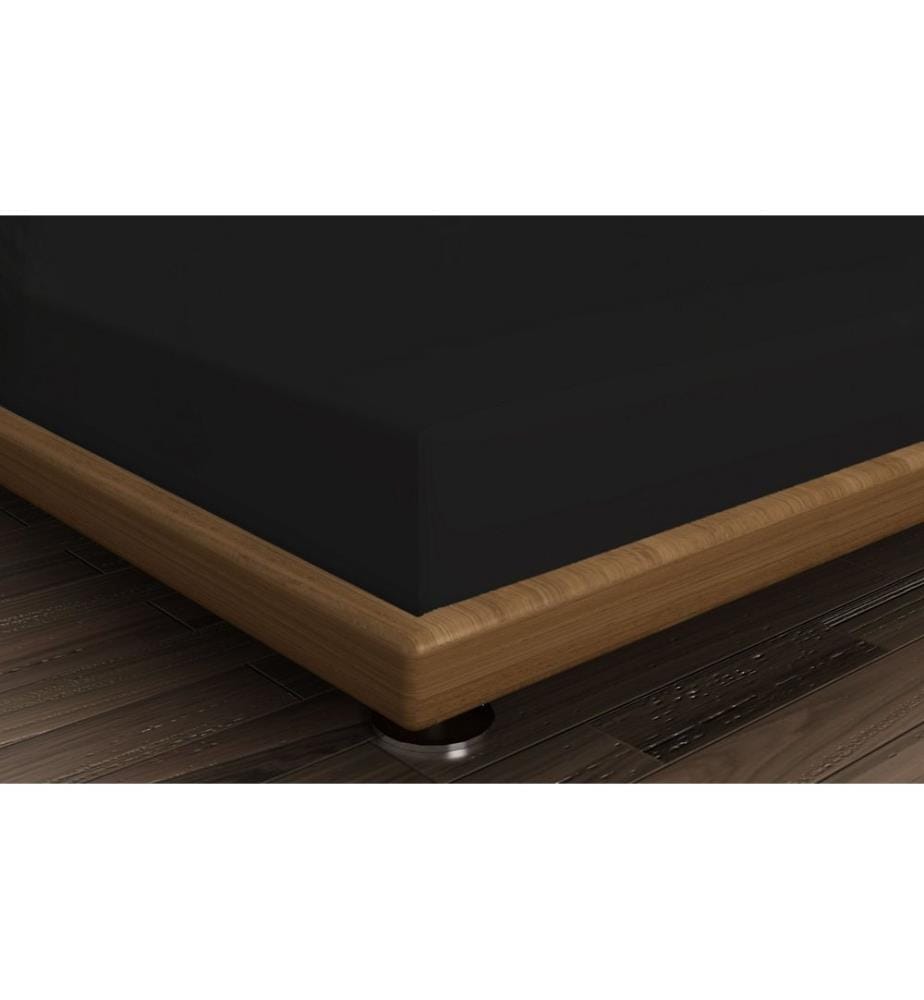 Drap-housse super king en satin Ranforce, noir, 100 % COTON