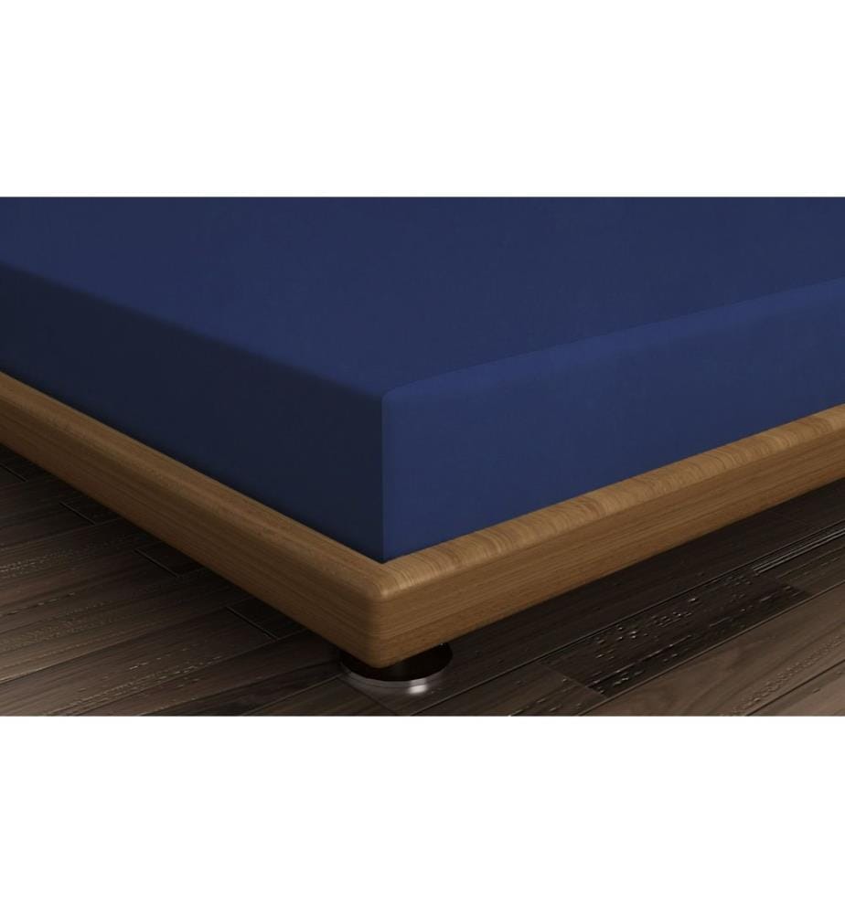 Ranforce Super King Fitted Sheet, Sax Blue, 100% COTTON