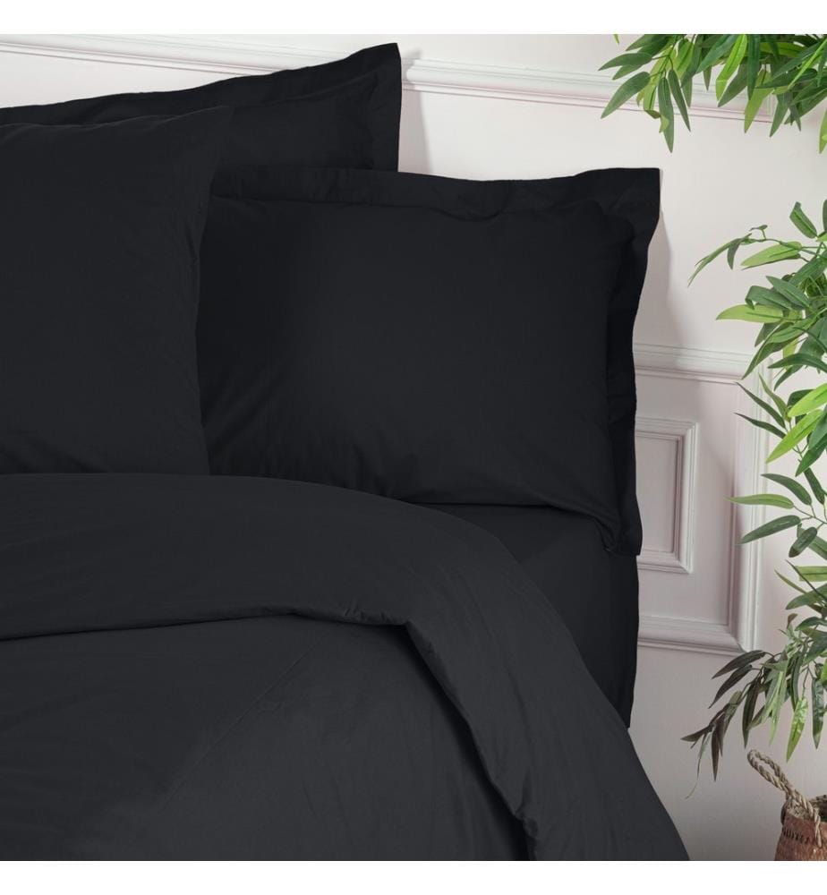 Copripiumino matrimoniale Ranforce, nero, 100% COTONE RANFORCE