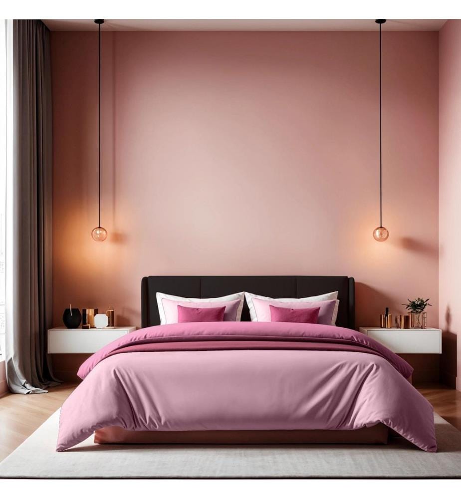 Housse de couette Ranforce King, rose poudré, 100 % COTON RANFORCE