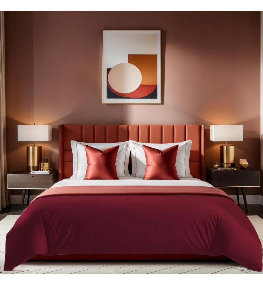 Housse de couette Ranforce King, rose poudré, 100 % COTON RANFORCE