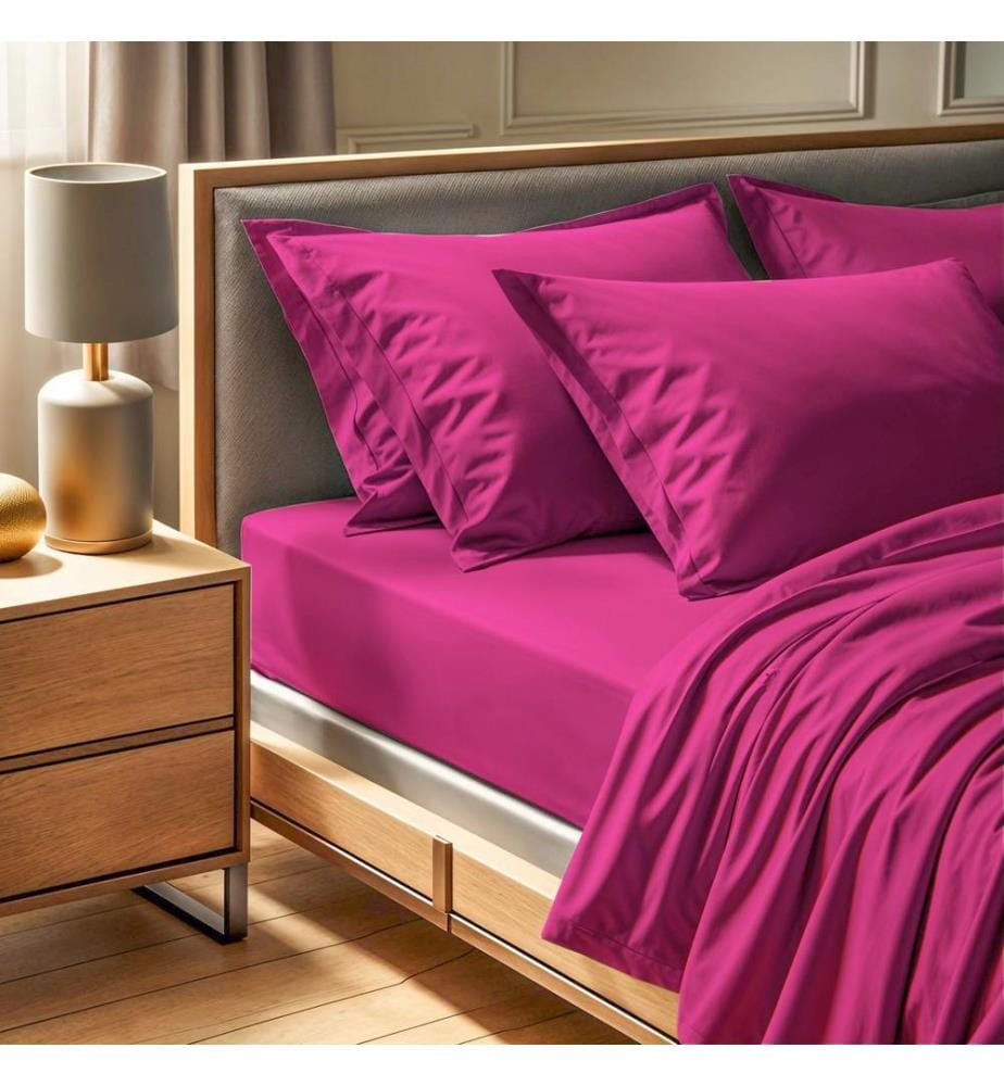 Drap-housse petit format Ranforce, rose poudré, 100 % COTON RANFORCE