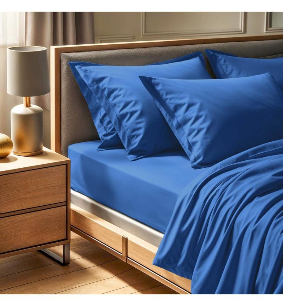 Drap-housse petit format Ranforce, bleu, 100 % COTON RANFORCE