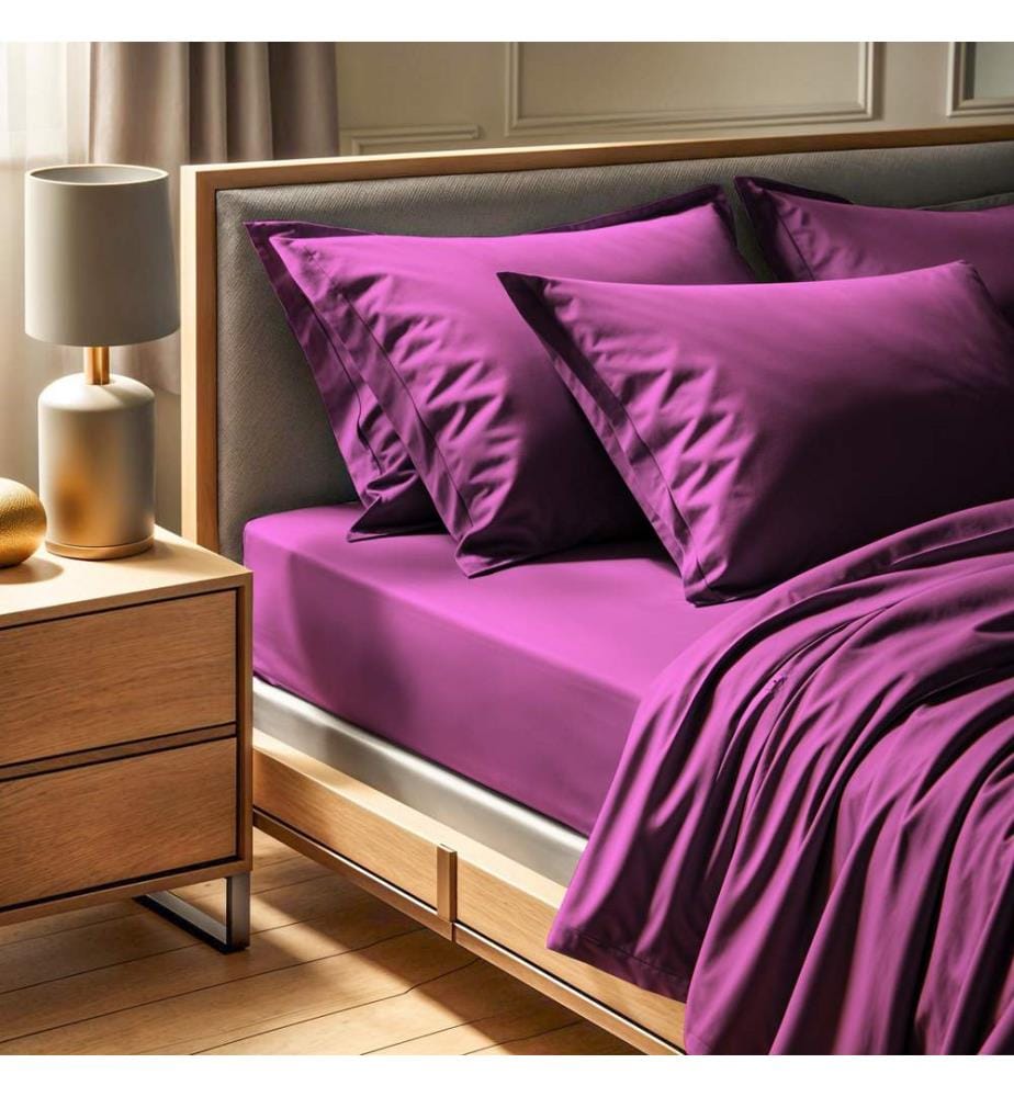 Drap-housse simple Ranforce, violet, 100 % COTON RANFORCE