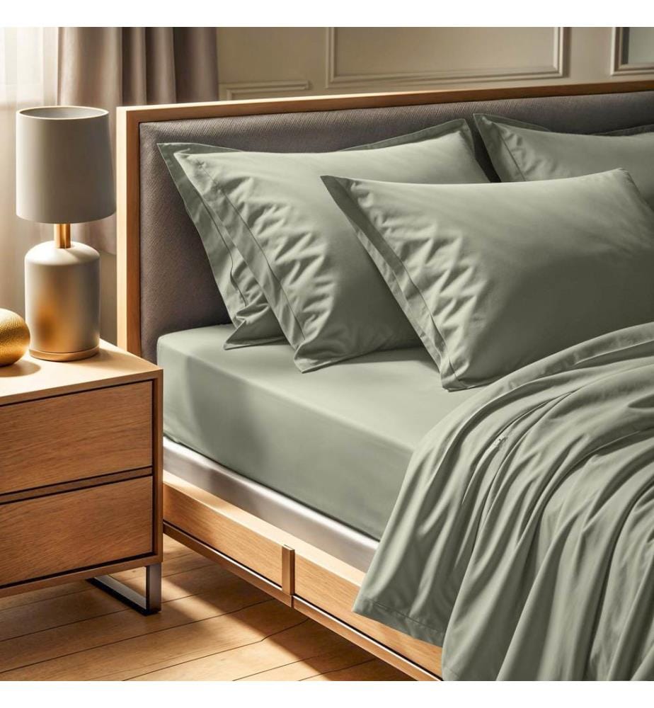 Drap-housse simple Ranforce, vert, 100 % COTON RANFORCE