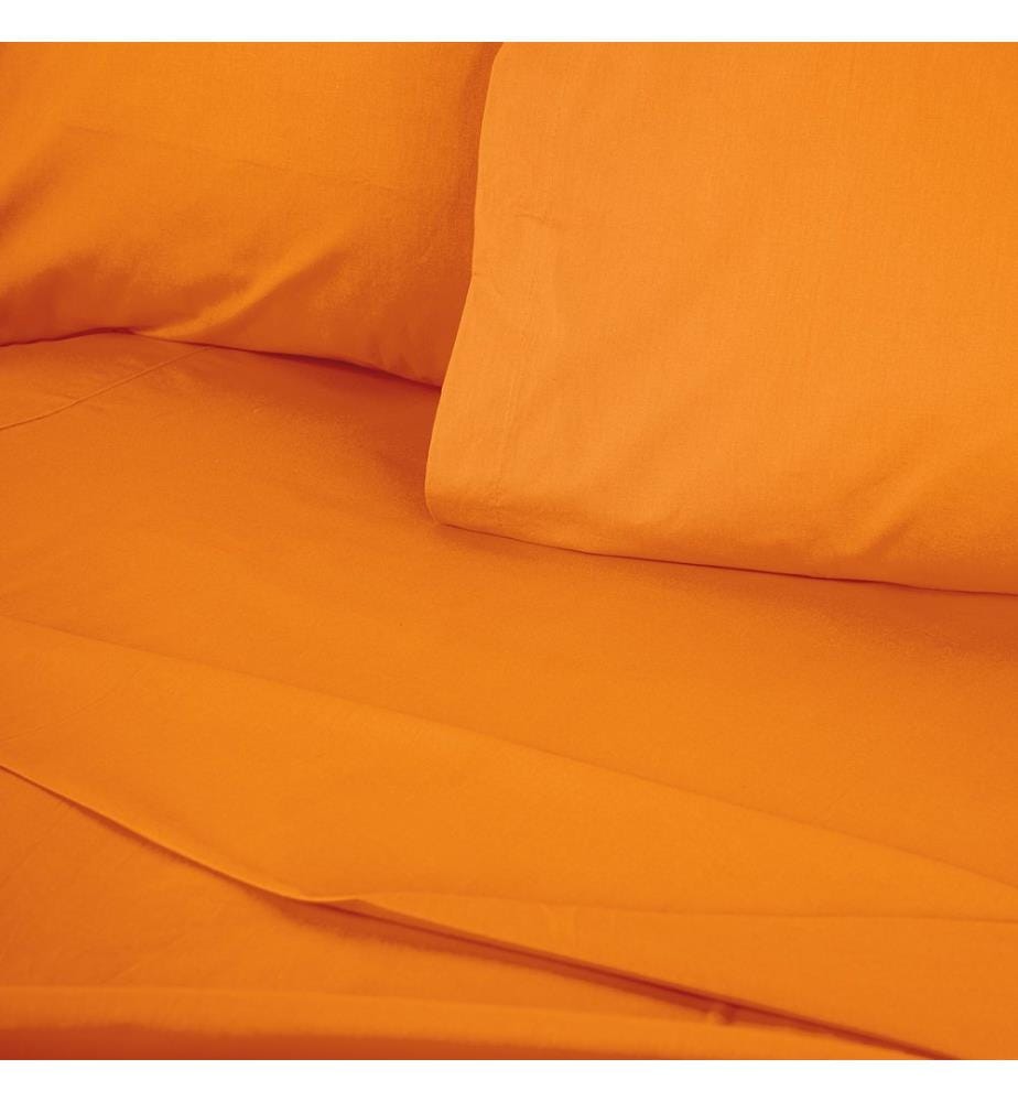 Housse de couette simple Ranforce, orange, 100 % COTON RANFORCE