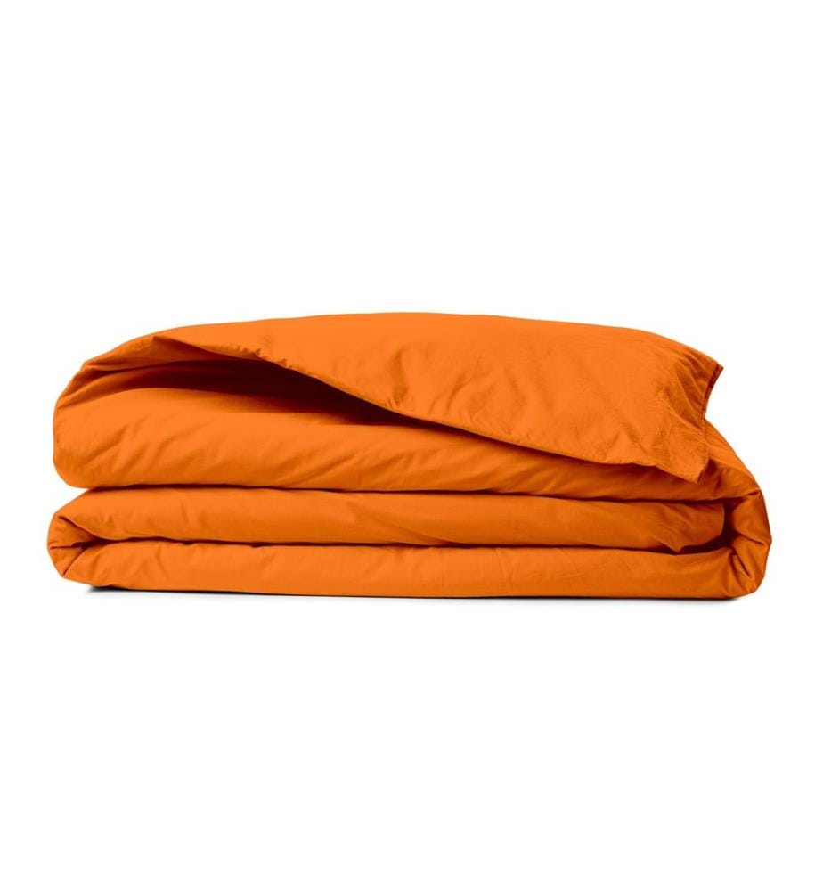 Housse de couette simple Ranforce, orange, 100 % COTON RANFORCE