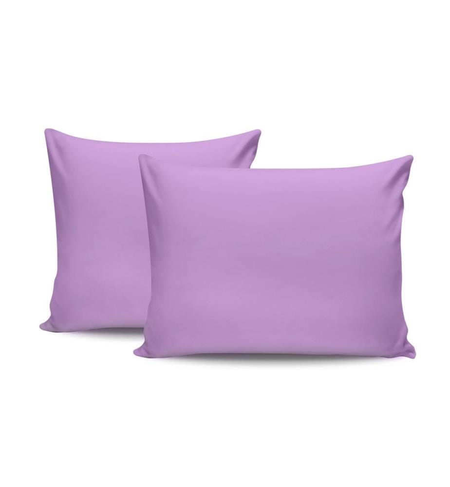 Set di federe, 2 pezzi, lilla, 100% COTONE RANFORCE