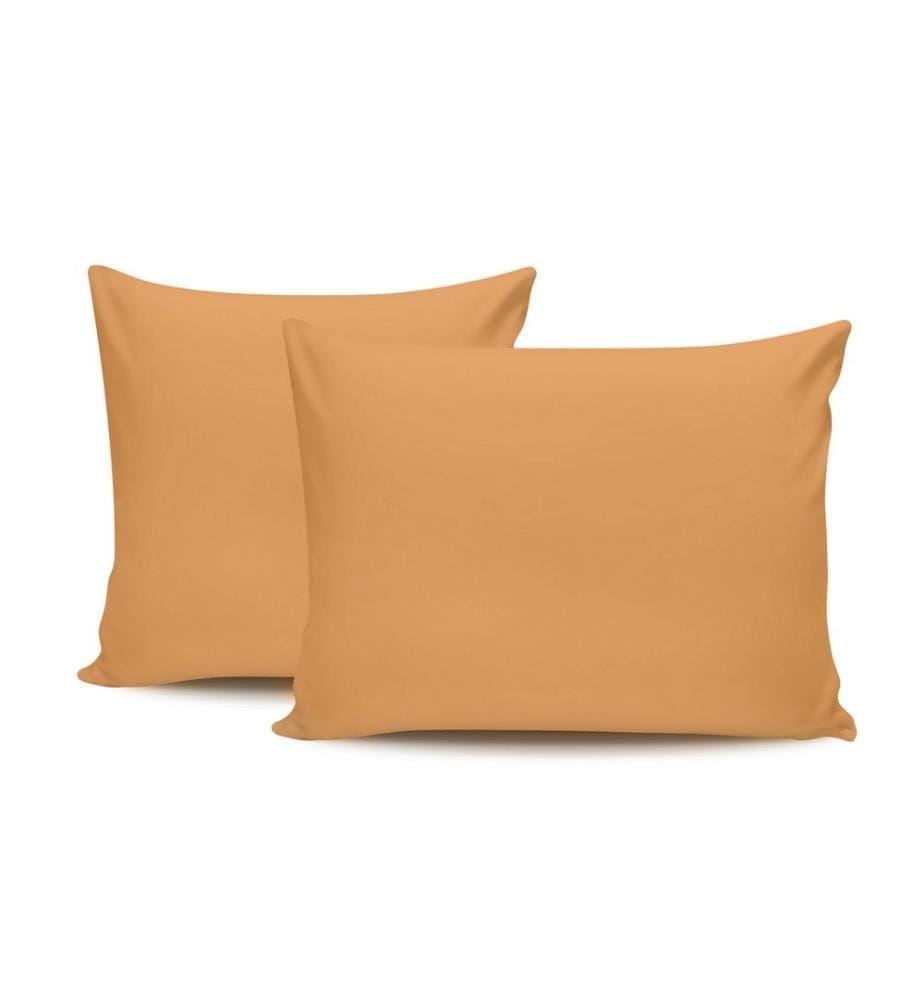 Ensemble de taies d'oreiller, 2 pièces, orange, 100 % COTON RANFORCE
