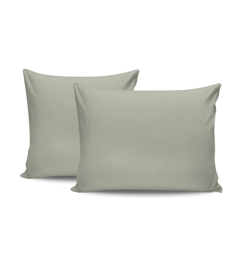 Ensemble de taies d'oreiller, 2 pièces, vert, 100 % COTON RANFORCE