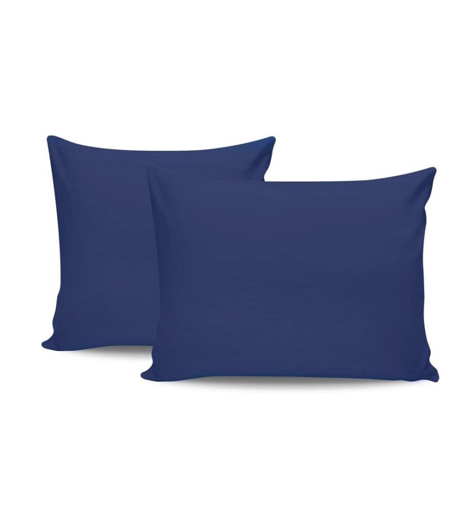 Pillowcase Set, 2 Pieces, Dark Blue, 100% COTTON RANFORCE