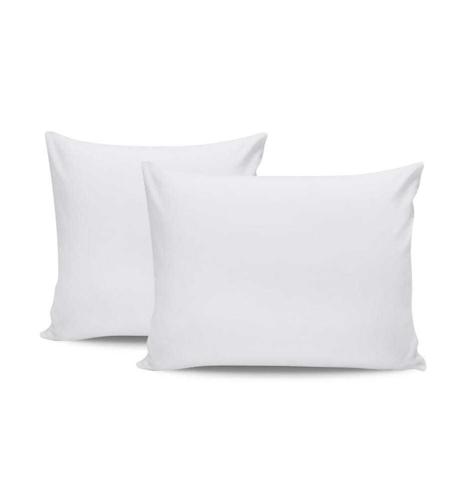 Ensemble de taies d'oreiller, 2 pièces, blanc, 100 % COTON RANFORCE
