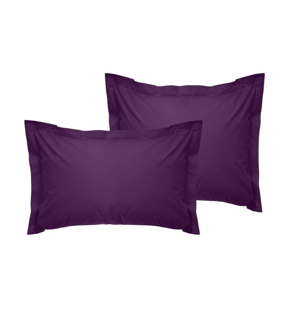 Ensemble de taies d'oreiller Oxford, 2 pièces, violet, 100 % COTON RANFORCE