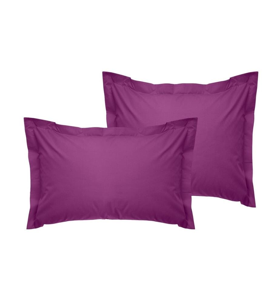 Ensemble de taies d'oreiller Oxford, 2 pièces, violet, 100 % COTON RANFORCE