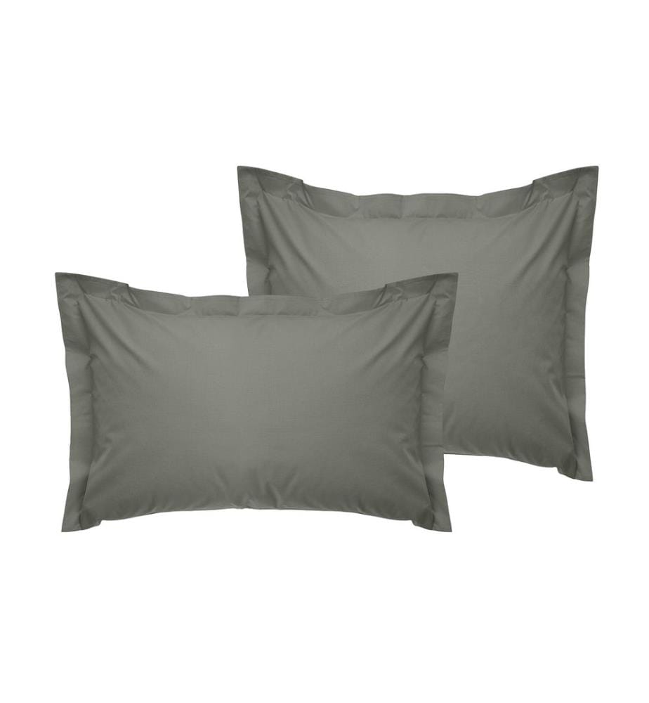 Oxford Pillowcase Set, 2 Pieces, Dark Grey, 100% COTTON RANFORCE