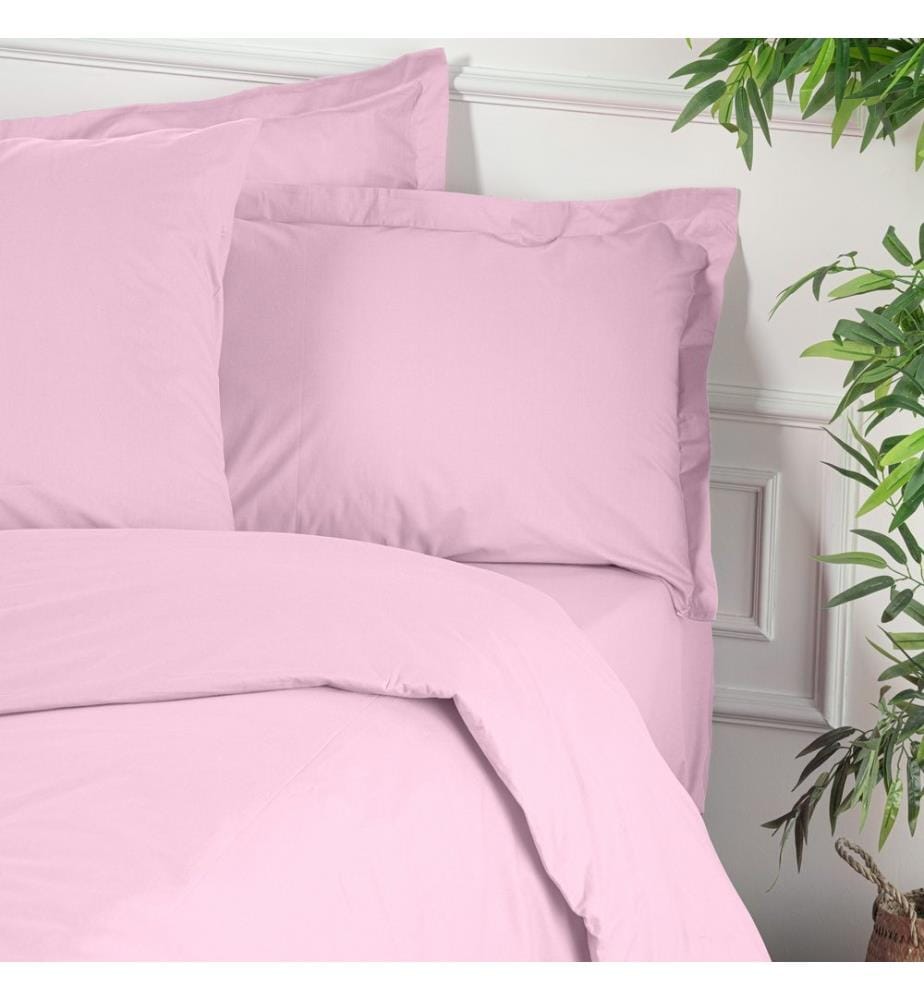 Housse de couette Ranforce Super King, rose poudré, 100 % COTON RANFORCE