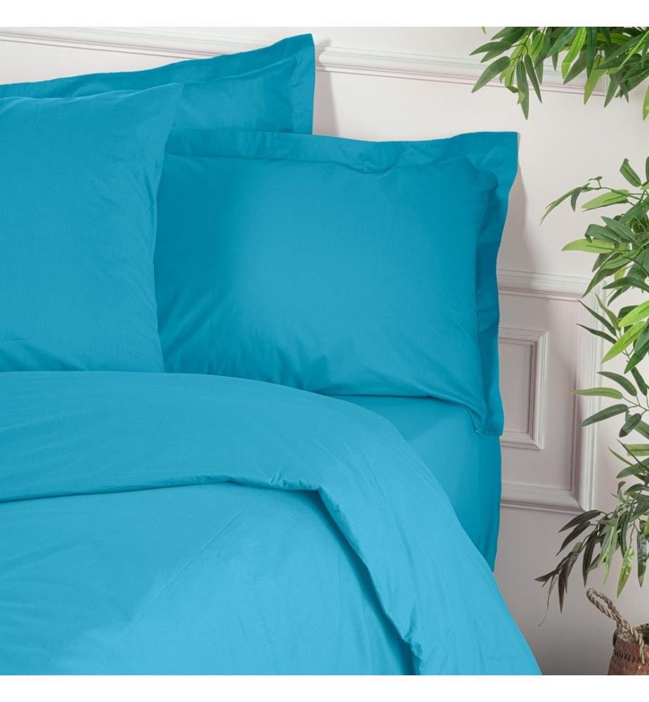 Housse de couette Ranforce Super King, turquoise, 100 % COTON RANFORCE
