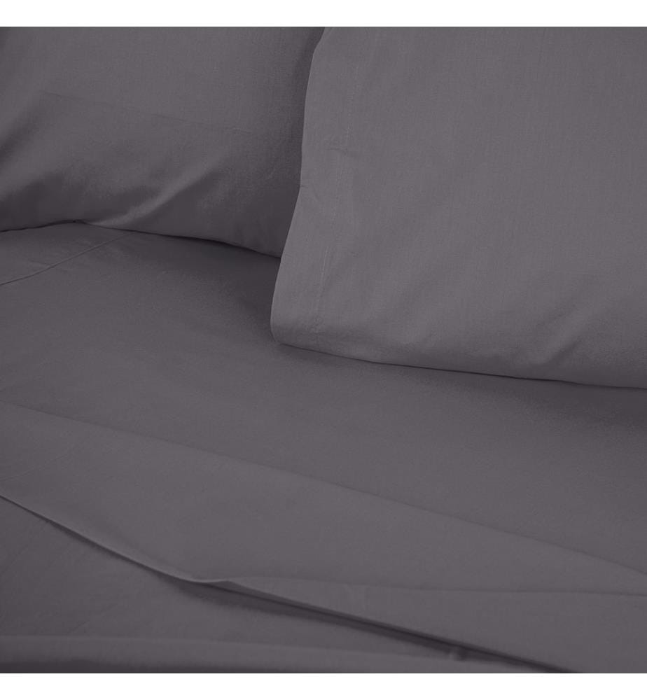 Drap-housse double Ranforce, gris, 100 % COTON RANFORCE