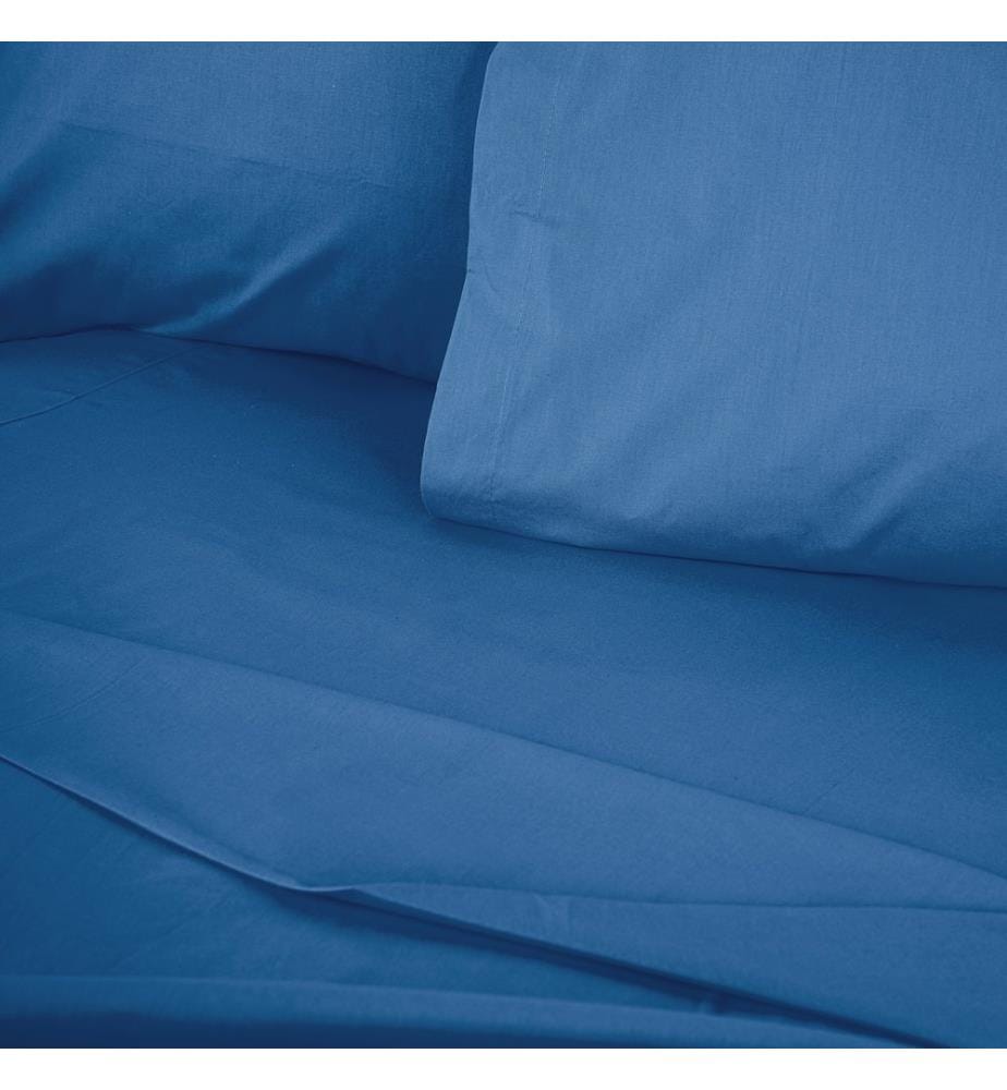 Ranforce Double XL Fitted Sheet, Blue, 100% COTTON RANFORCE