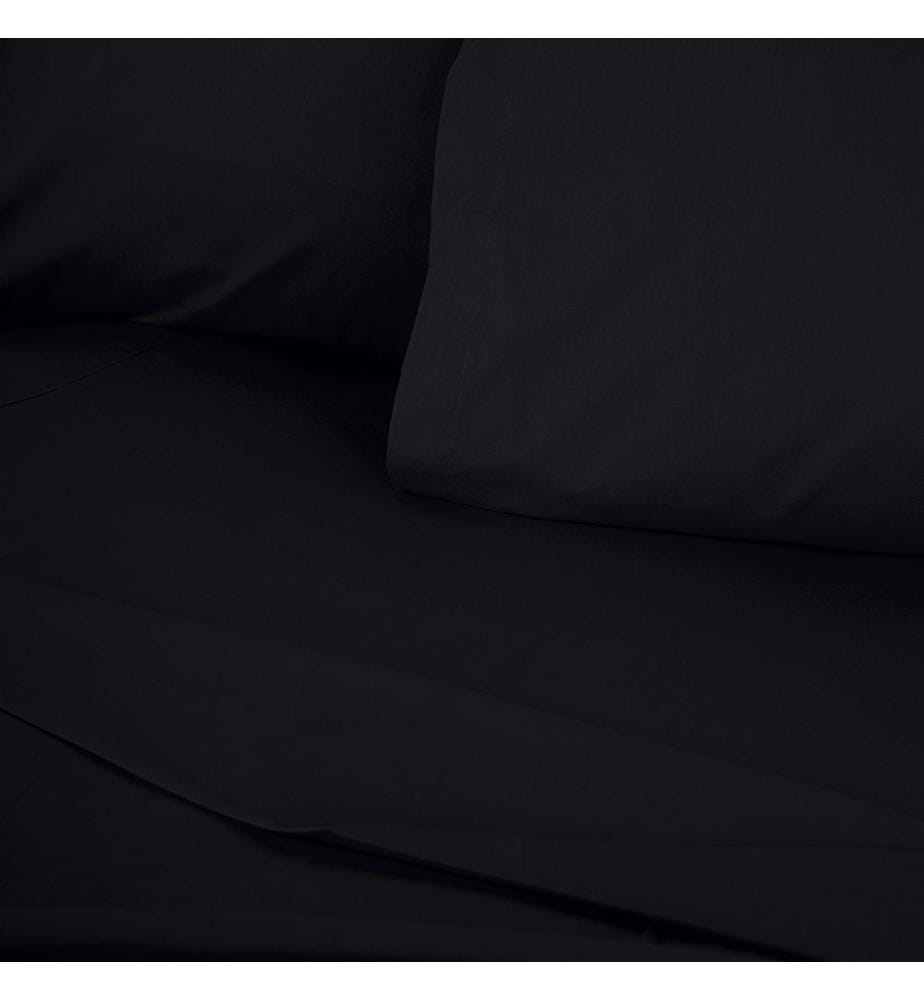 Drap-housse Ranforce King, noir, 100 % COTON RANFORCE
