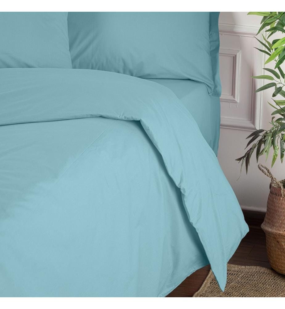 Housse de couette Ranforce, bleu pétrole, 100 % COTON RANFORCE