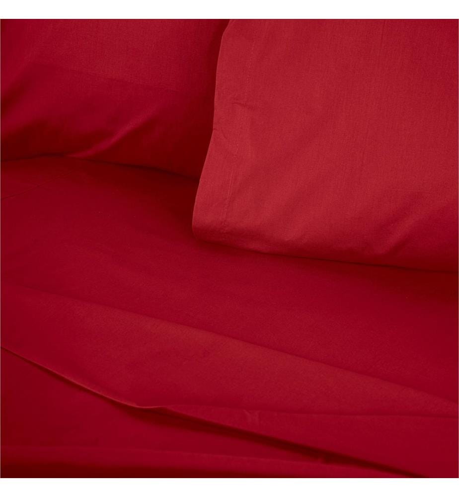 Drap-housse petit format Ranforce, rouge bordeaux, 100 % COTON RANFORCE
