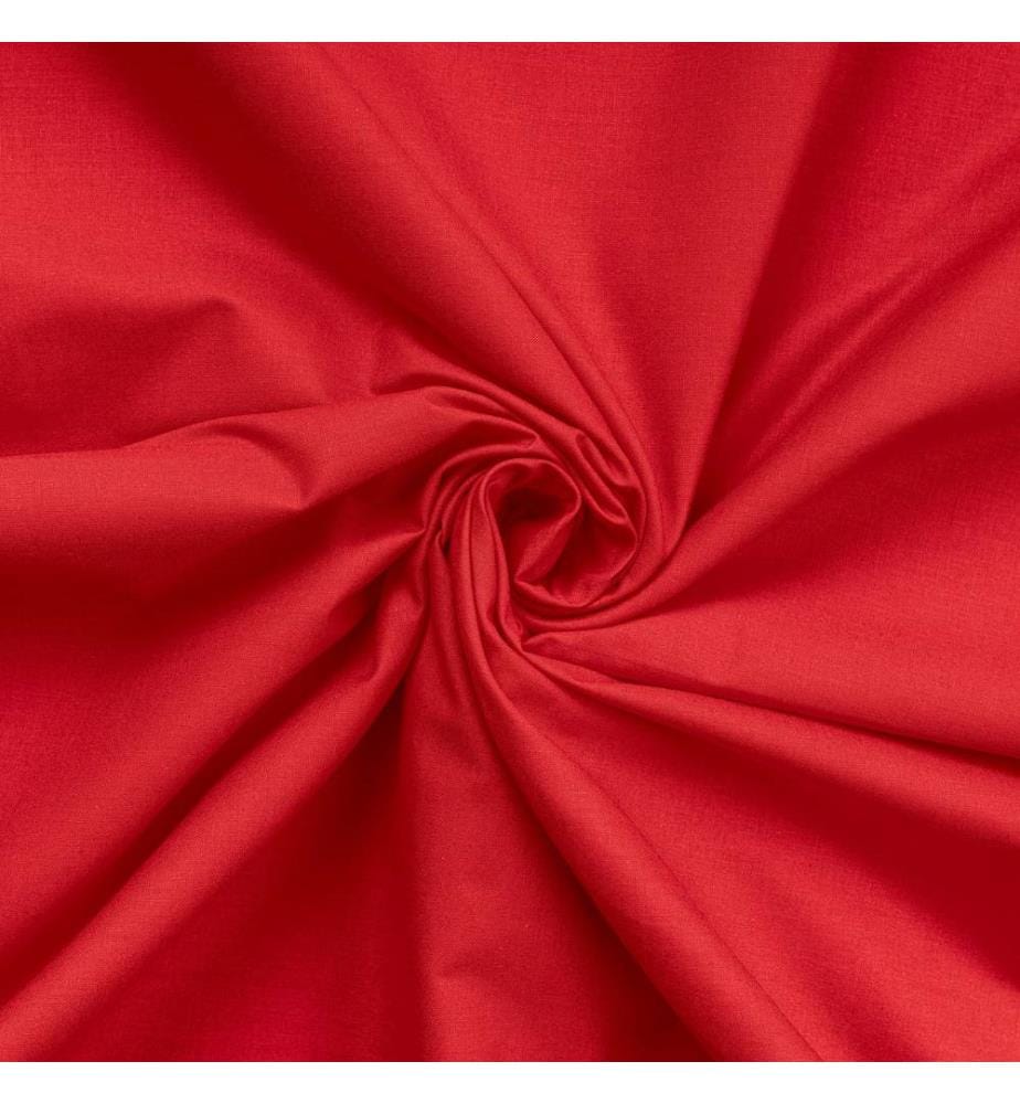 Drap-housse simple Ranforce, rouge, 100 % COTON RANFORCE
