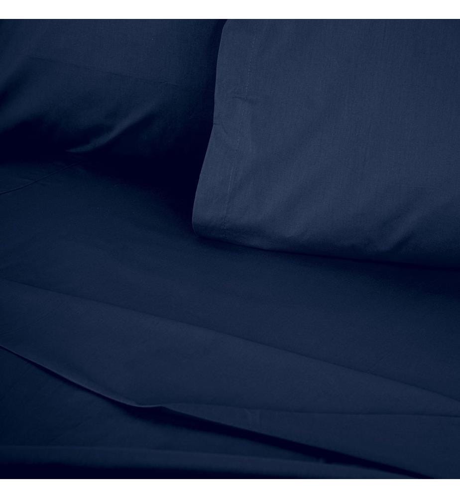 Housse de couette simple Ranforce, bleu foncé, 100 % COTON RANFORCE