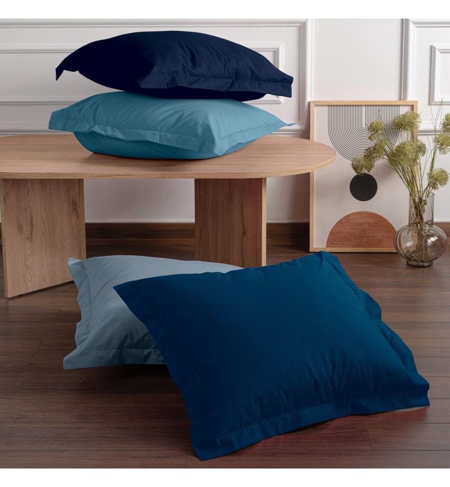 Pillowcase Set, 2 Pieces, Dark Blue, 100% COTTON RANFORCE