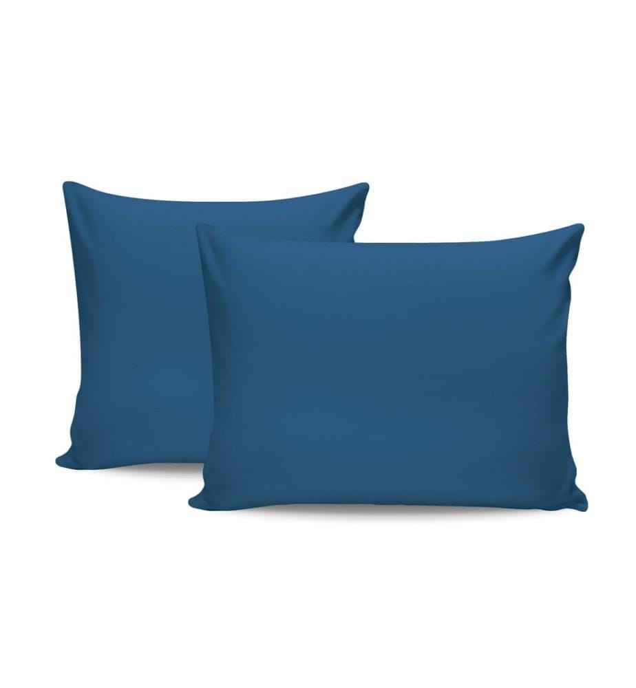Ensemble de taies d'oreiller, 2 pièces, bleu pétrole, 100 % COTON RANFORCE