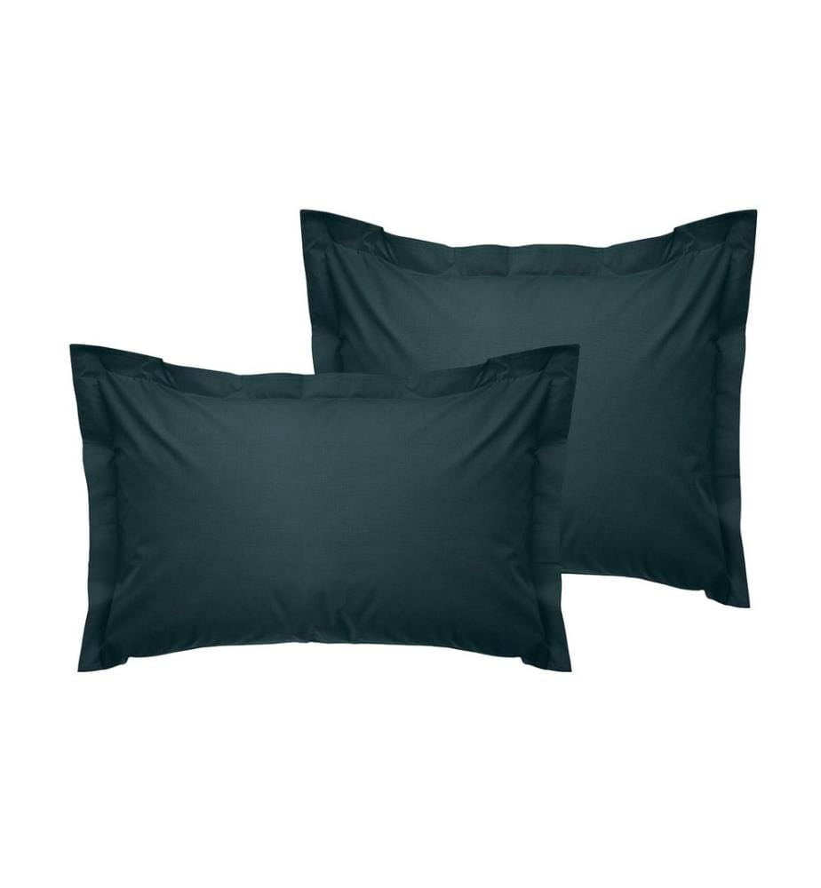 Ensemble de taies d'oreiller Oxford, 2 pièces, vert pétrole, 100 % COTON RANFORCE