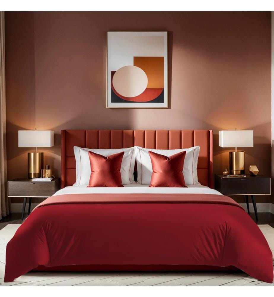 Ranforce Super King Bettbezug, Rot, 100 % BAUMWOLLE RANFORCE