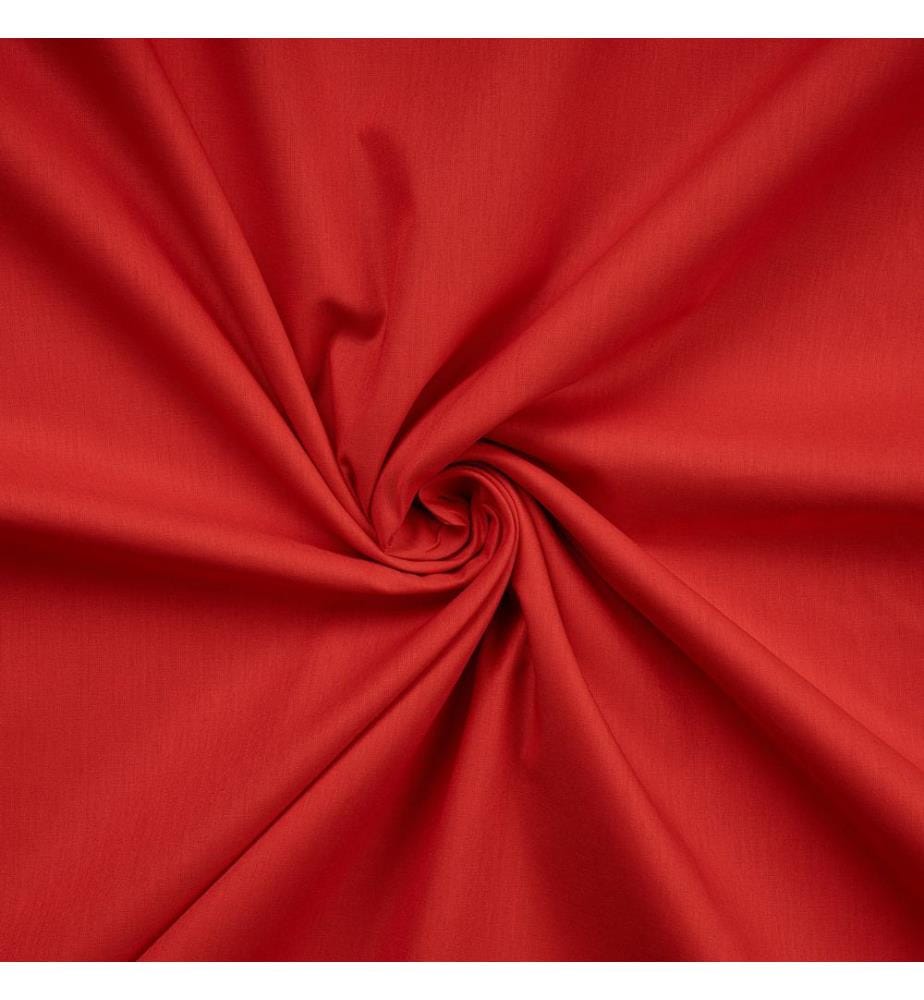 Drap housse double XL Ranforce, rouge, 100 % COTON RANFORCE