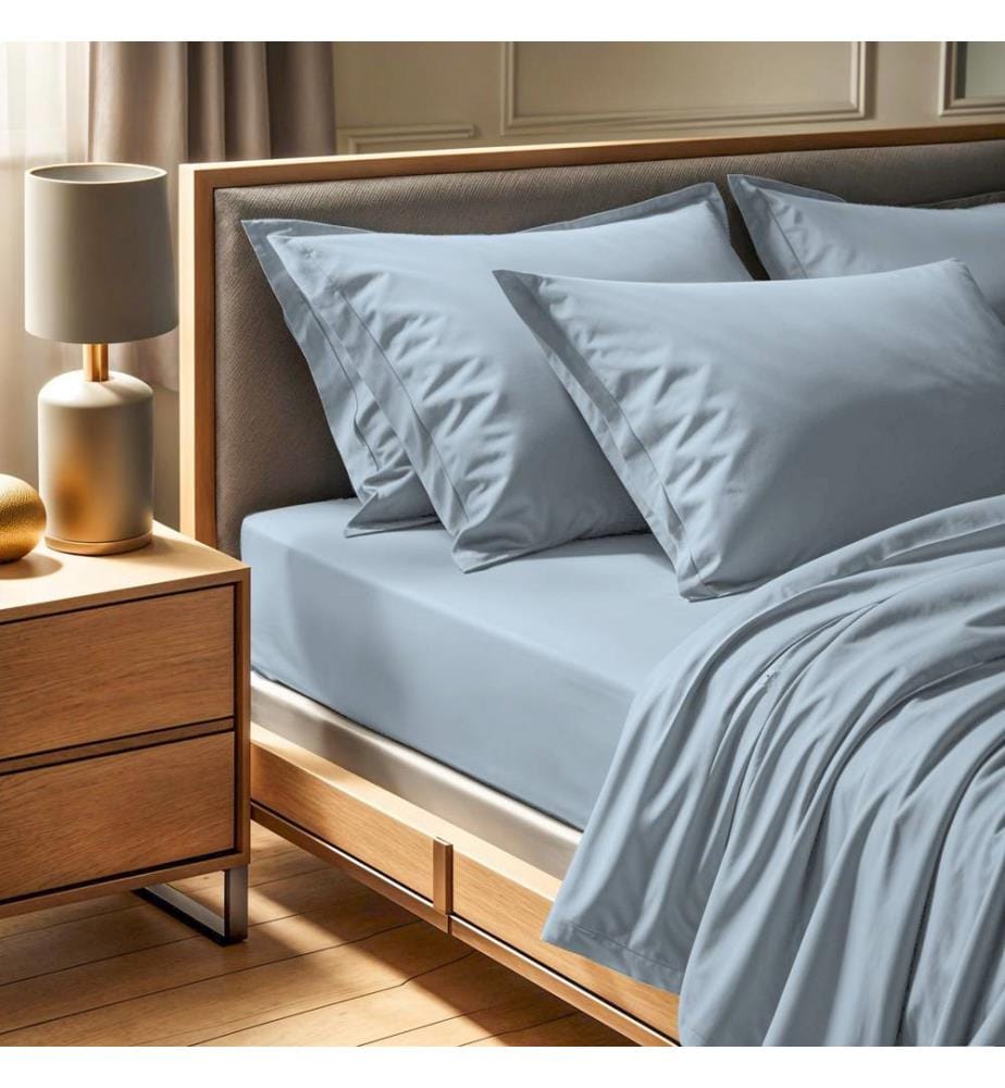 Drap-housse Ranforce King, bleu, 100 % COTON RANFORCE