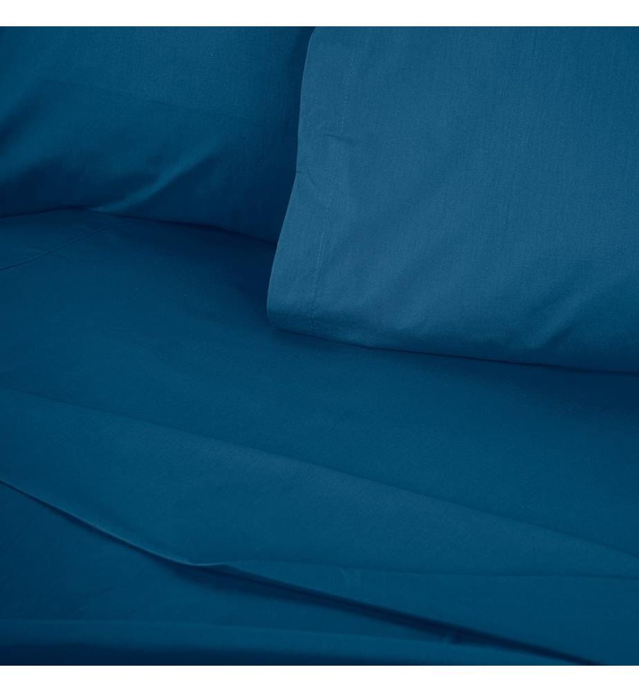 Ranforce Super King Fitted Sheet, Petrol Blue, 100% COTTON RANFORCE
