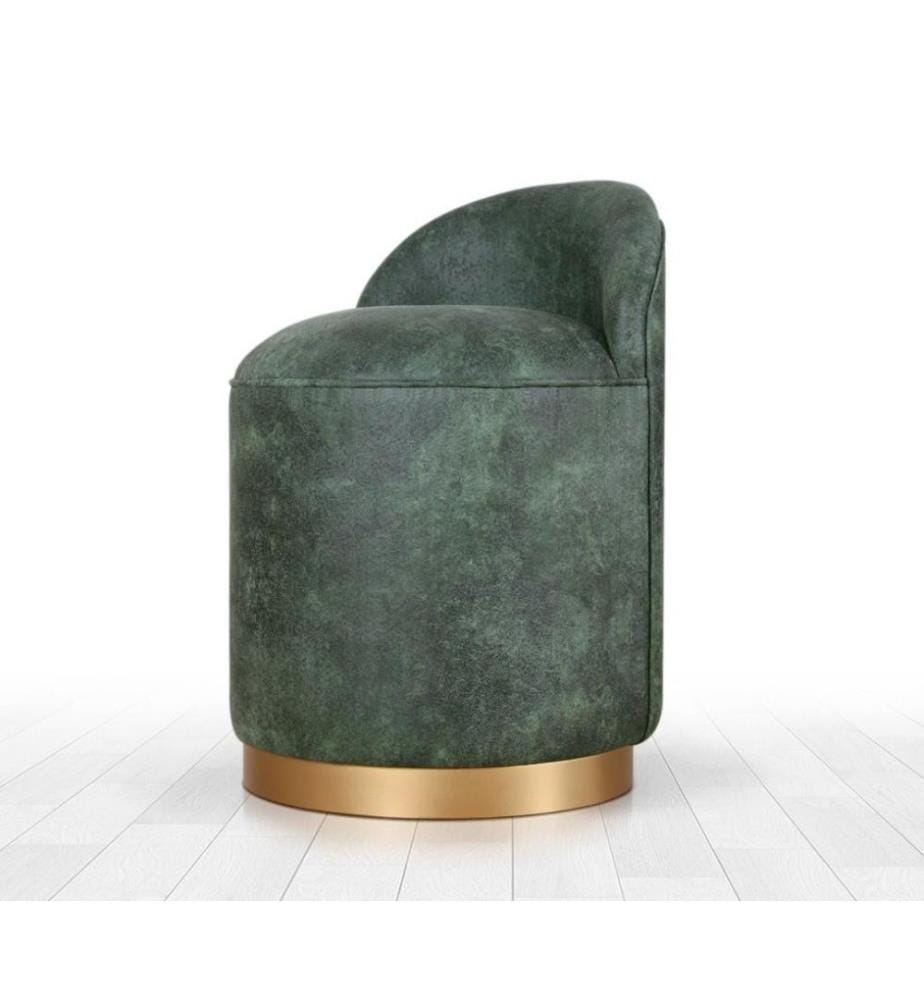 Pouf, vert, cuir nubuck