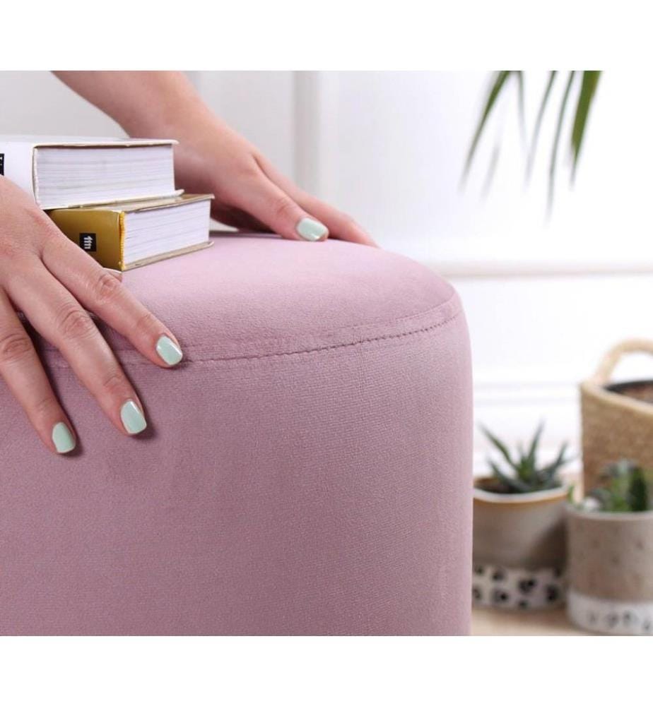 Pouf, rose, 50% coton / 50% velours