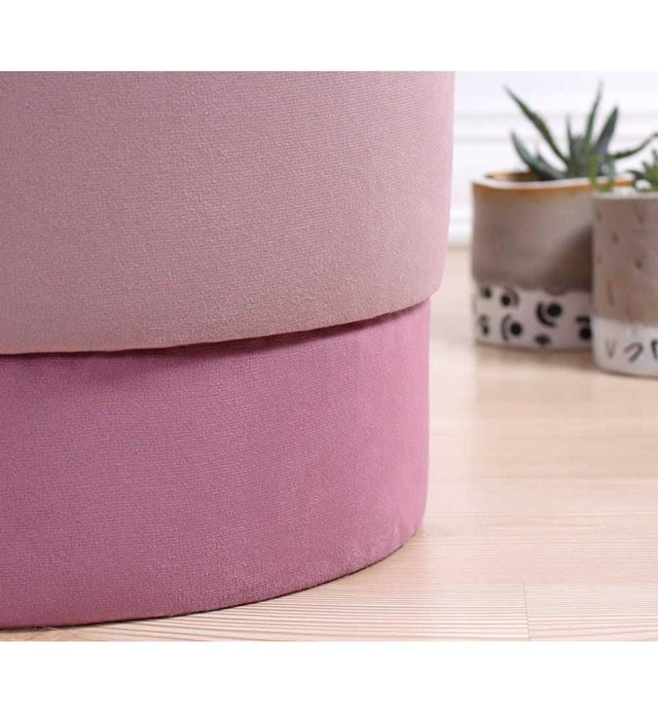 Pouf, rose, 50% coton / 50% velours
